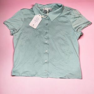 NEW Pink Rose Juniors Polo Shirt (L)